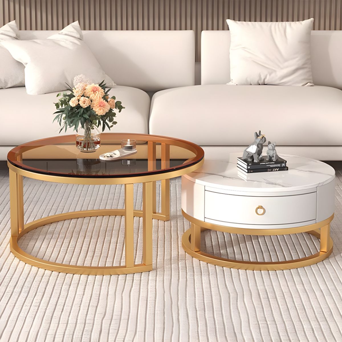 Aurelia Round Nesting Tables With Storage