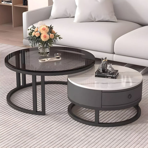 Top Notch Round Nesting Tables With Storage