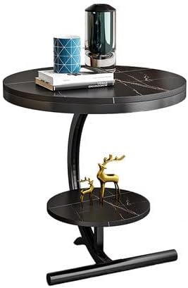 Captivating C-Shaped Marble Top Metal Side Table