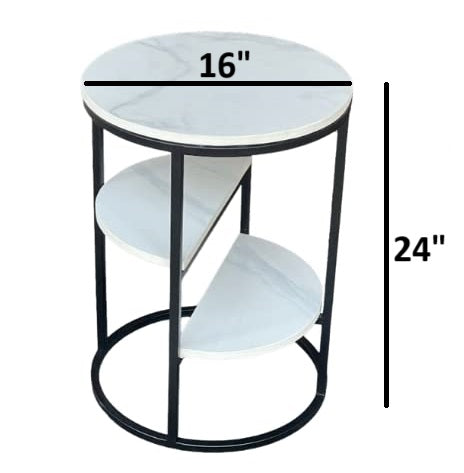 Sophisticated Three-Tier Metal Side Table