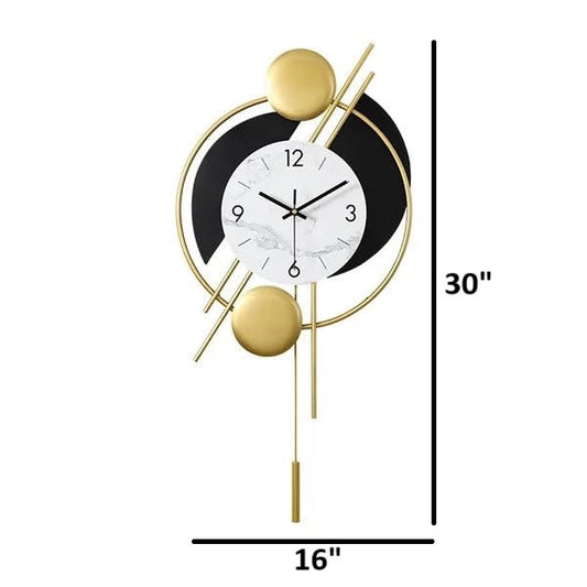 Double Arc Metal Wall Clock