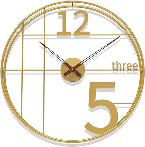 Charismatic Gold Metal Wall Clock