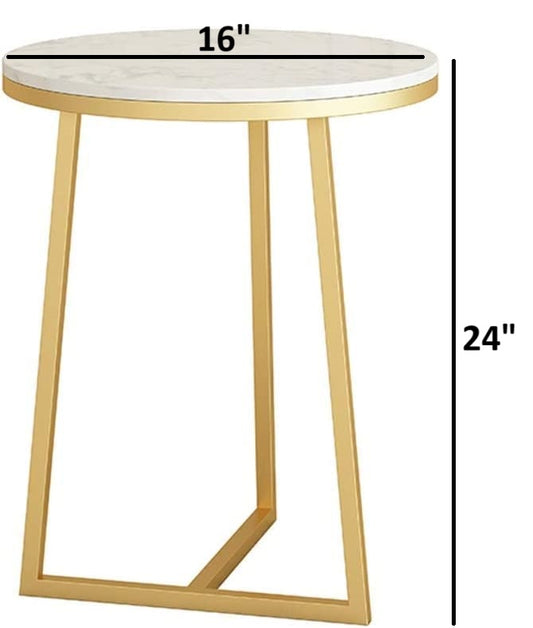 Round End Marble Side Table