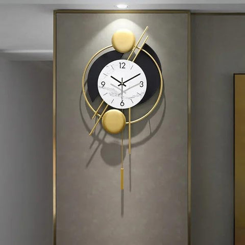 Double Arc Metal Wall Clock