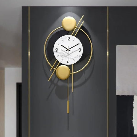 Double Arc Metal Wall Clock