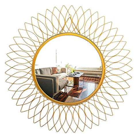 Golden Wire Metal Wall Mirror