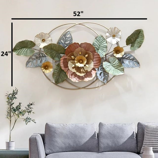 Contemporary Multi Color Leaves Wall Art