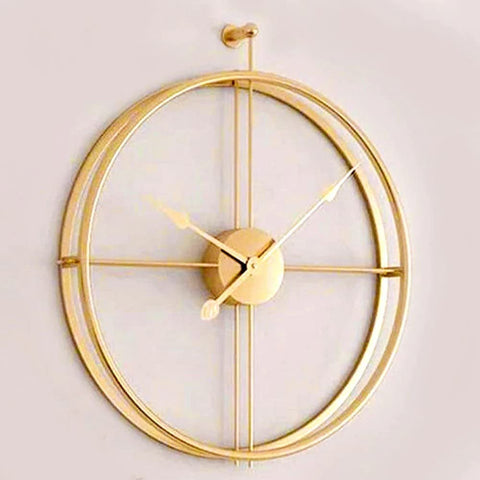 Gold Round Double Ring Minimalist Wall Clock