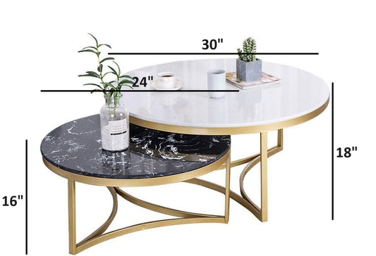 Glamorous Marble Nesting Coffee Table Set