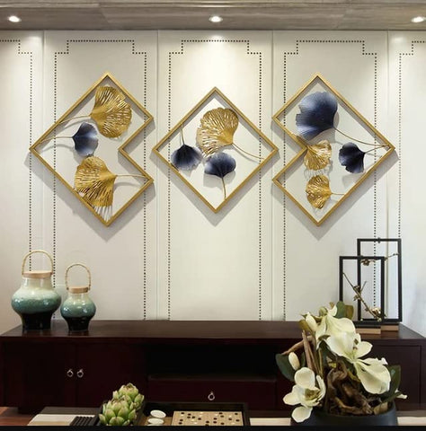 Set Of 3 Gingko Frame Wall Art