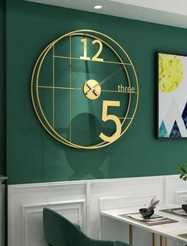 Charismatic Gold Metal Wall Clock