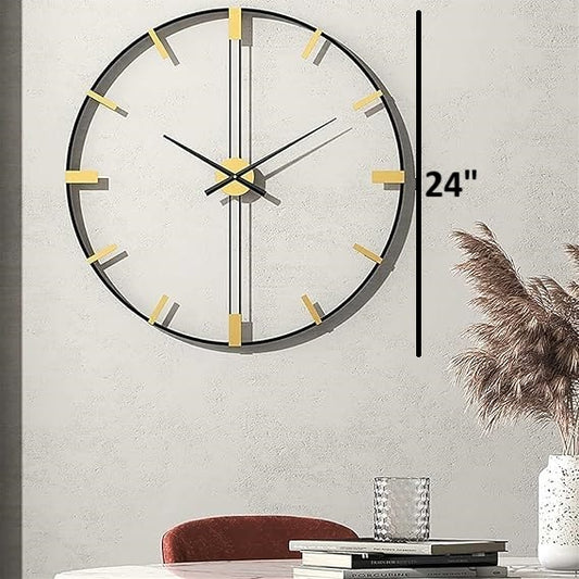 Simplistic Black Metal Wall Clock