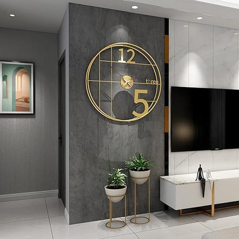 Charismatic Gold Metal Wall Clock