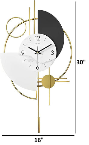 Crescent Arc Metal Wall Clock