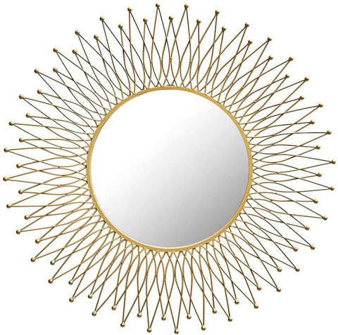 Golden Wire Metal Wall Mirror