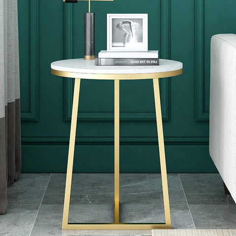 Round End Marble Side Table