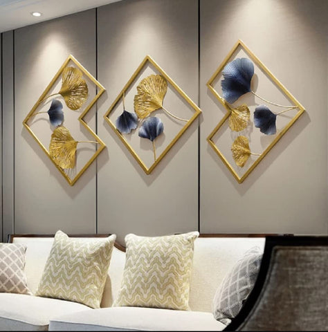 Set Of 3 Gingko Frame Wall Art