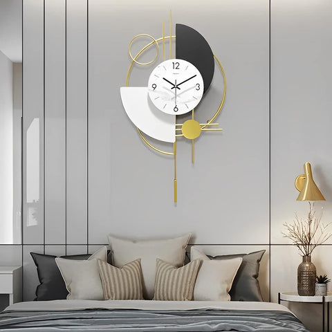 Crescent Arc Metal Wall Clock