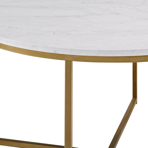 Gilded Age Round Marble Coffee Table