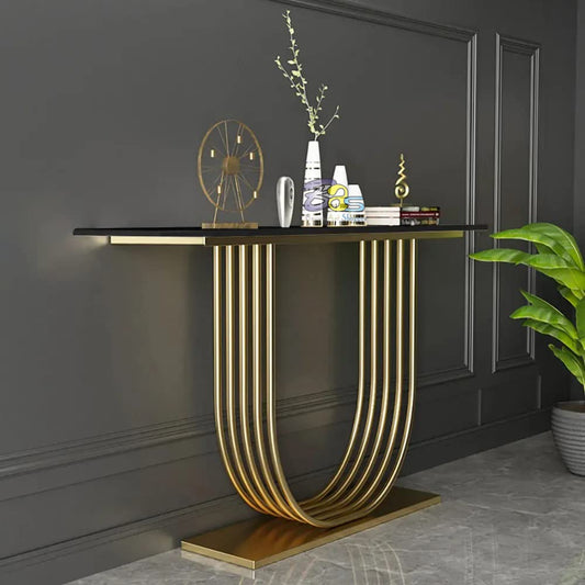 Suave U-Shaped Metal Console Table