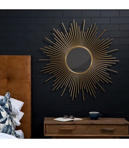 Star Burst Metal Wall Mirror