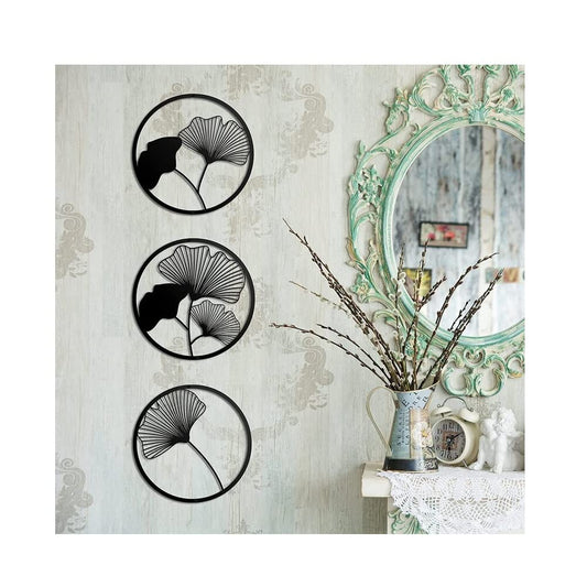 Black Gingko Leaves Set Of 3 Wall Art