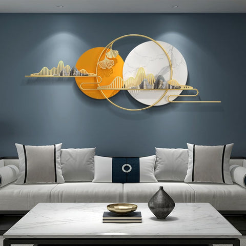 Faux Designer Plate Hills Wall Art