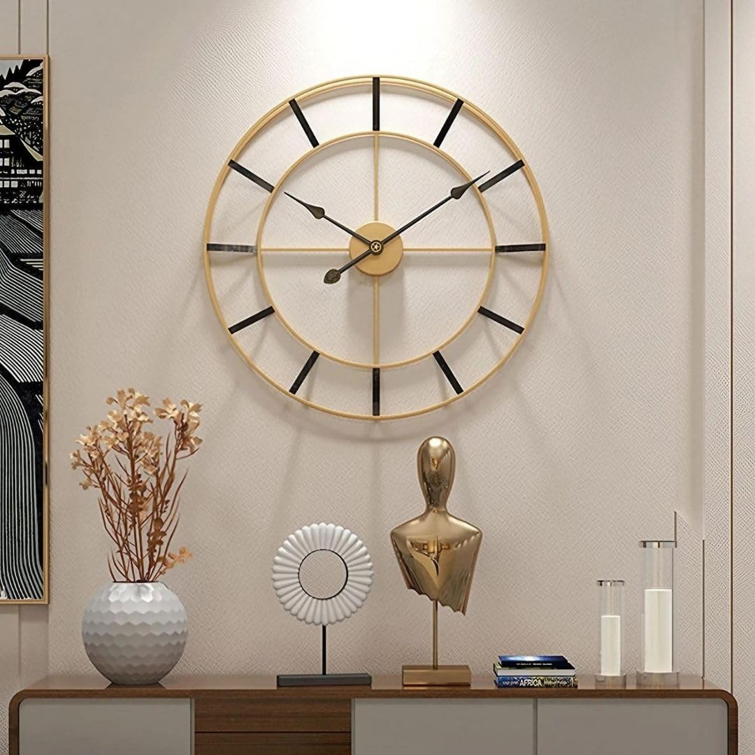 Minimalist Double Ring Metal Wall Clock