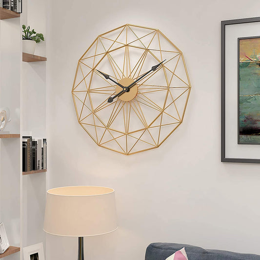 New Line Abstraction Metal Wall Clock(Gold)