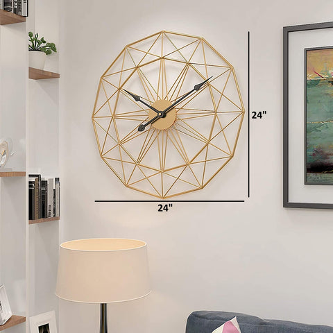 New Line Abstraction Metal Wall Clock(Gold)