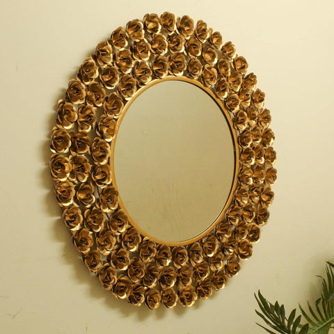 Gold Rose Wall Mirror