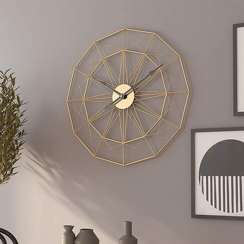 New Line Abstraction Metal Wall Clock(Gold)