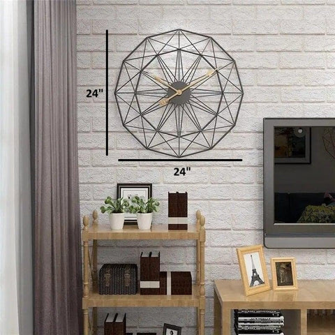 Black Metal Abstract Wall Clock