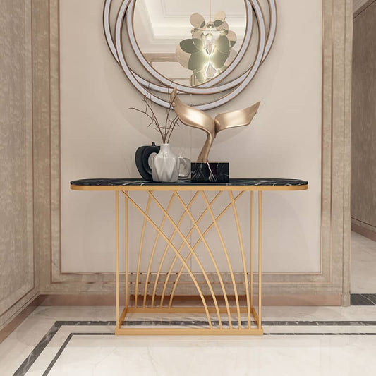 Lavish Marble Top Console Table