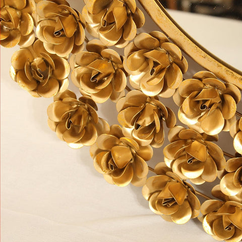 Gold Rose Wall Mirror