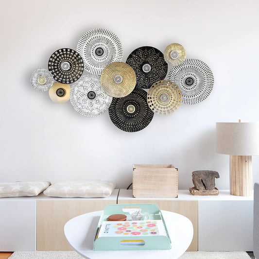 Traditional Black Mandala Circles Wall Art