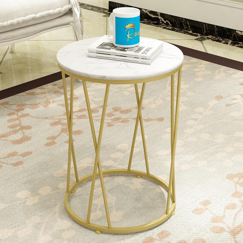 Urbane X Marble Top Metal Side Table