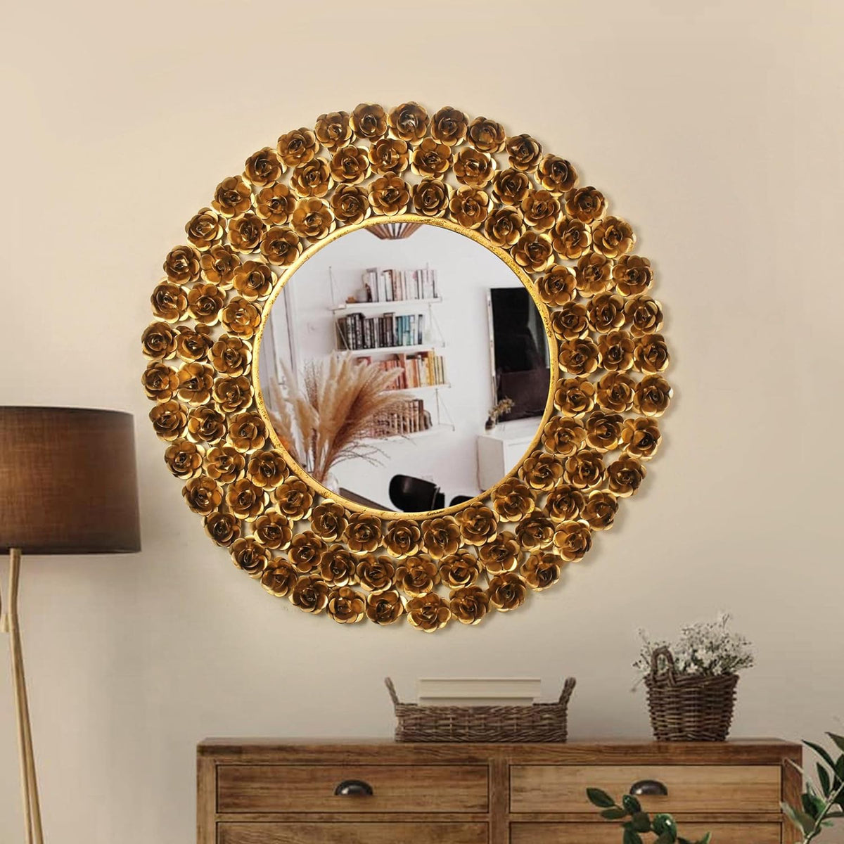 Gold Rose Wall Mirror