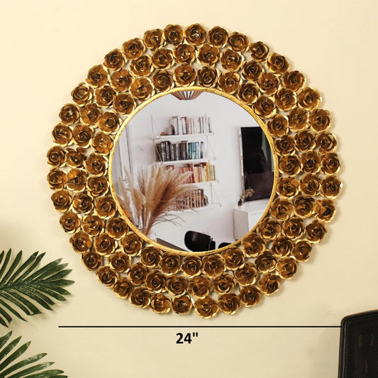 Gold Rose Wall Mirror