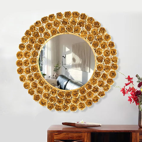 Gold Rose Wall Mirror