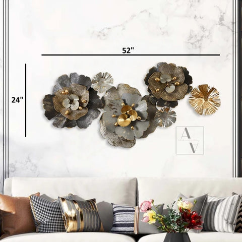 Grey And Brown Mayera Metal Wall Art