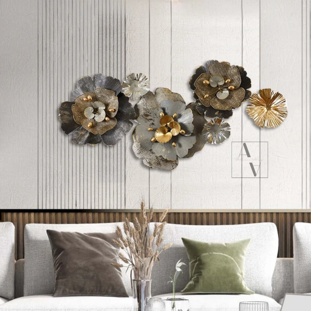 Grey And Brown Mayera Metal Wall Art