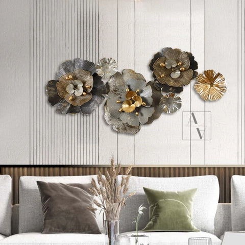 Grey And Brown Mayera Metal Wall Art