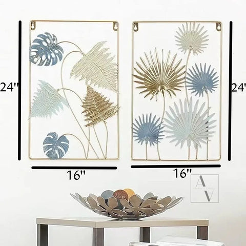 Multi Branches Dual Frame Metal Wall Art