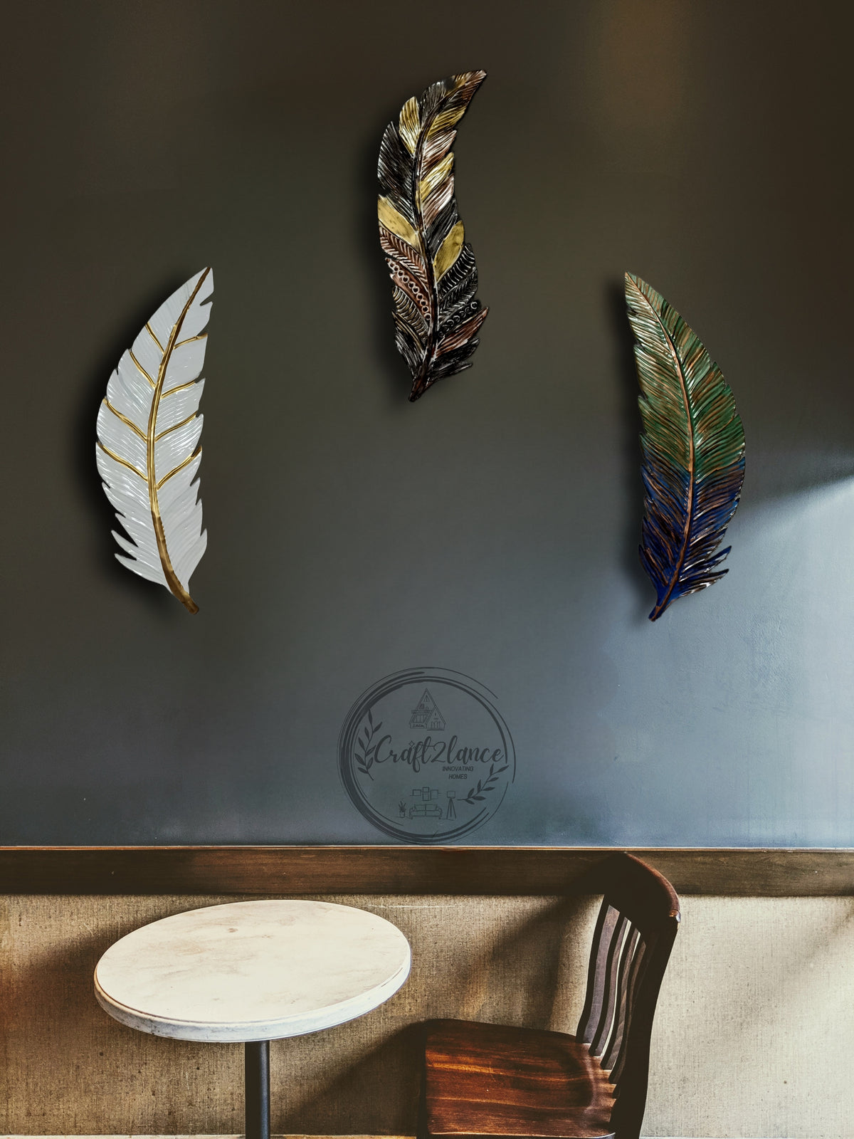 Antique Feather Set Of 3 Wall Art