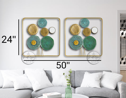 Dual Square Frame Metal Wall Art