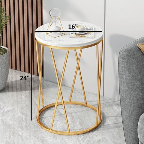 Urbane X Marble Top Metal Side Table