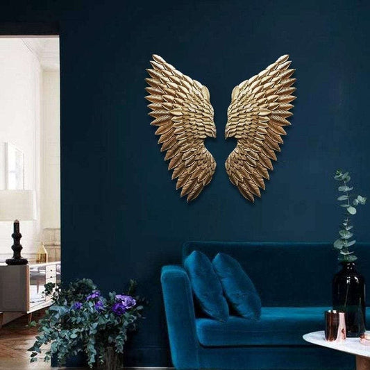 Premium Gold Metal Angel Wings Set