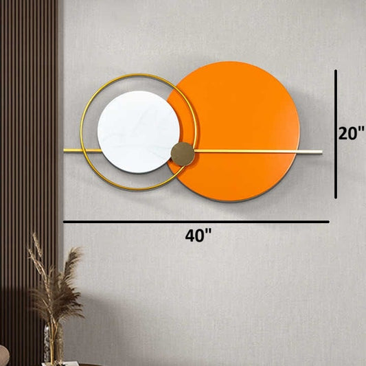 Premium White Orange Plates Metal Wall Art