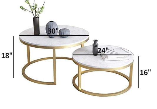 Modern Minimalist Duo Nesting Coffee Table Set